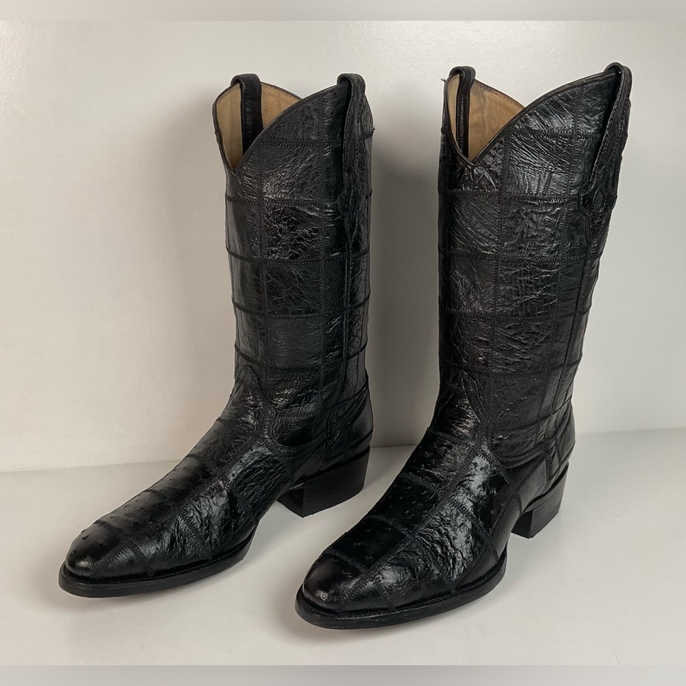 Corral Exotic Ostrich Cowboy Boots | Semi Quill Patchwork | Men’s 10 D